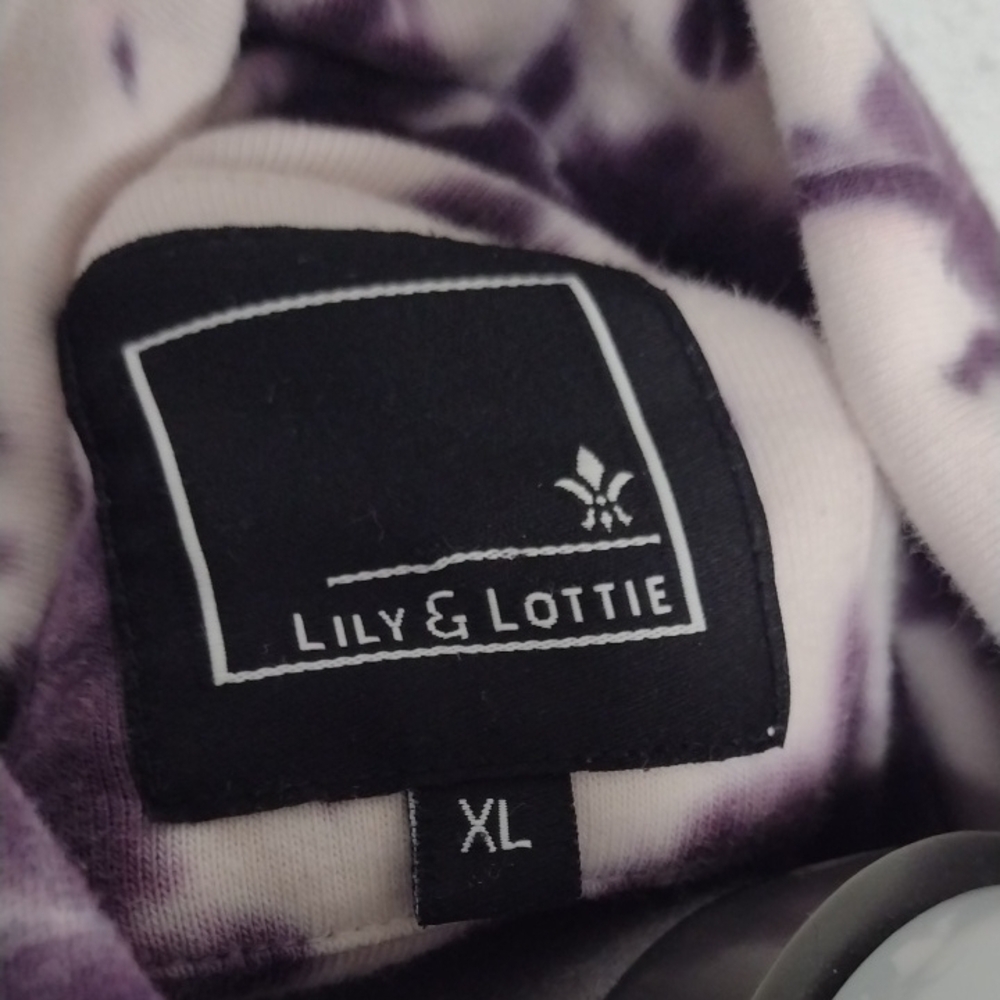 Lily & Lottie Women's Purple Tie-Dye Cowl Neck Sweatshirt - Picture 2 of 14